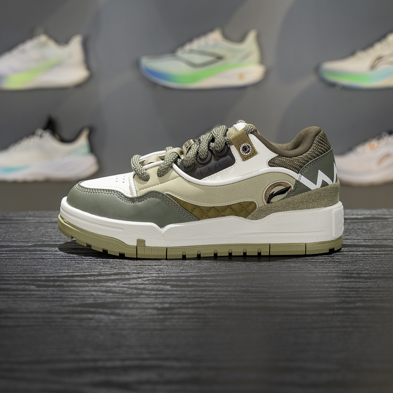 李宁系带男子板鞋低帮休闲鞋