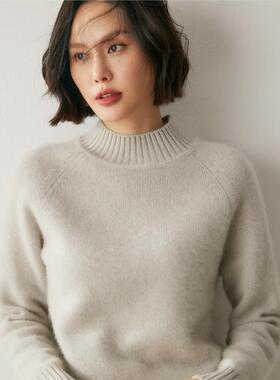 再加厚三股织！LP同款baby山羊绒衫女半高领羊毛衣宽松针织打底衫