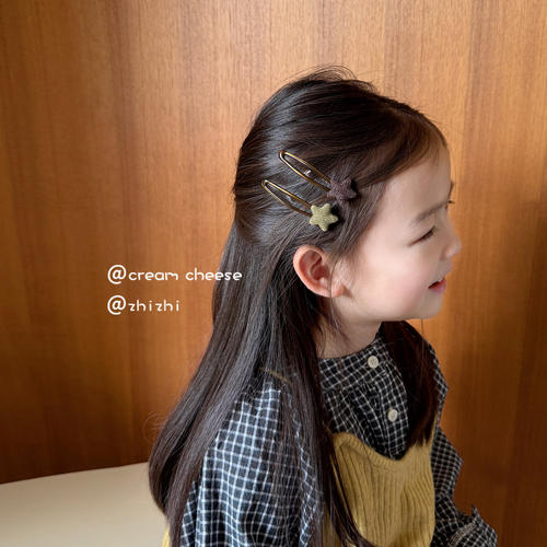 【童迹】早秋新款复古五角星bb夹儿童高级感碎发夹宝宝侧边夹
