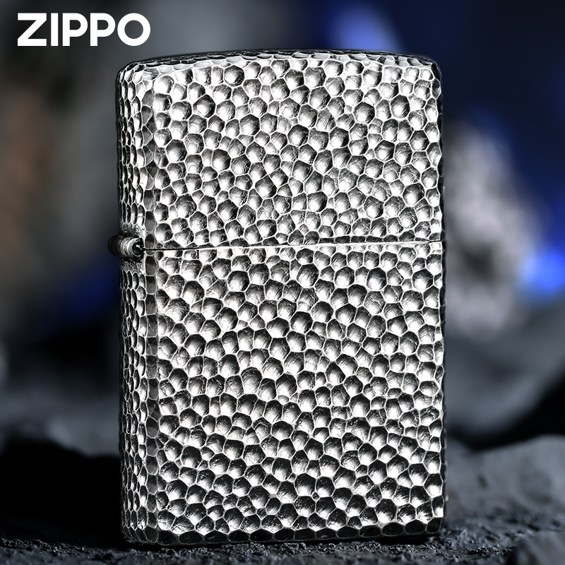 ZIPPO打火机正版之宝陨石坑银色复古个性创意官方正品男防风火机