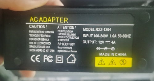 适用于RXZ-1204监控硬盘录像机电源适配器12V4A充电器线通用
