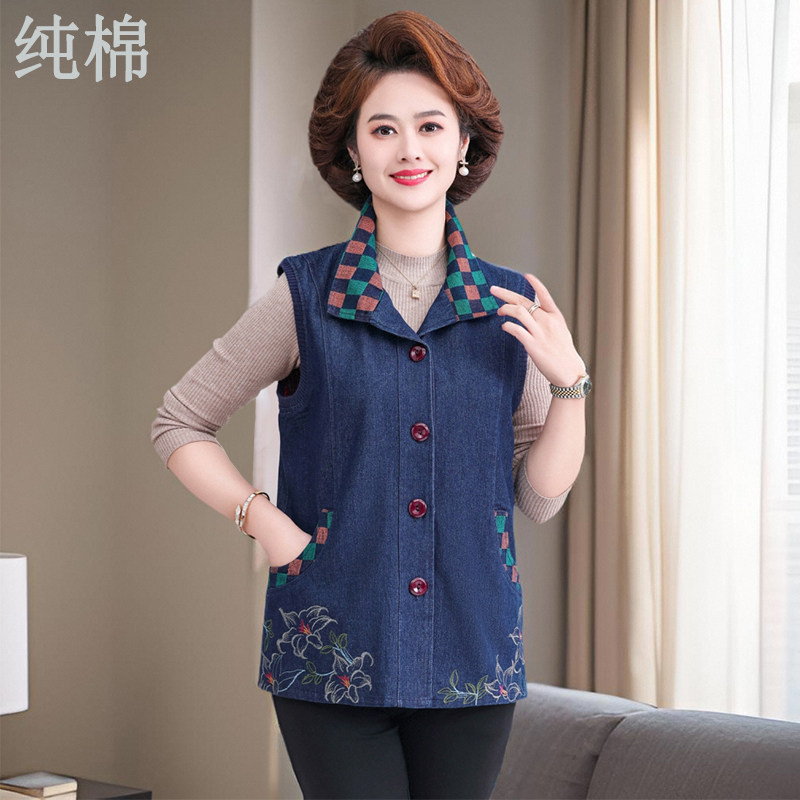 春秋中老年人女妈妈马夹坎肩背心