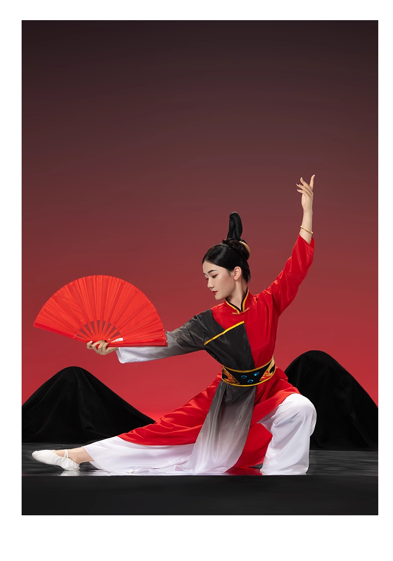 新款古典民族舞蹈演出服女渐变蒙古舞服装练功艺考练习表演服蒙族