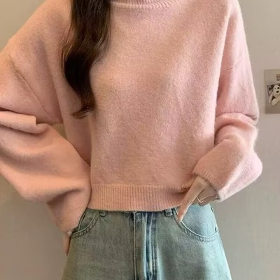 浅色短款毛衣女秋季高级感