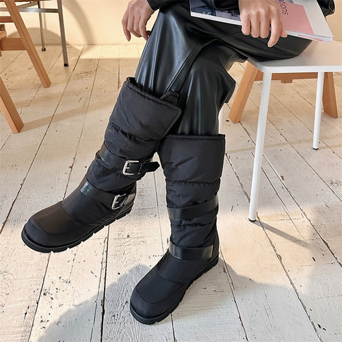 雪地靴冬季高筒靴翻边平底