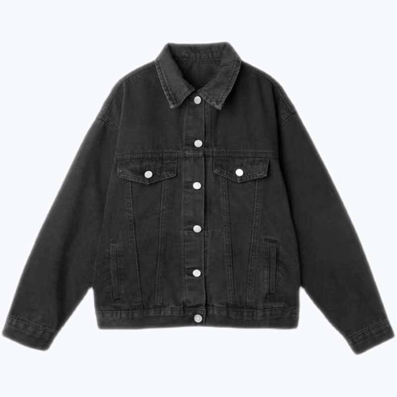 grl潇洒帅气纯棉洗水宽松男朋友风牛仔蓝色黑色外套女装