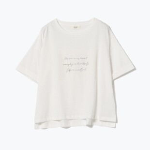 BEAM休闲圆领经典百搭手写字母轻盈套头短袖T恤上衣日系女装