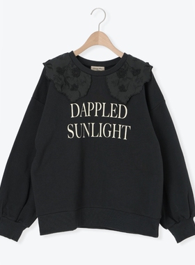 SM2圆领刺绣花领长袖字母减龄可爱印花卫衣T恤日系女装