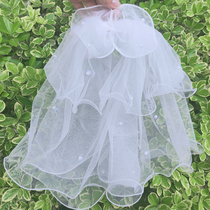 New white tiktok short shake voice, the same female bride head veil headwear, super fairy Red Net Photo Props.