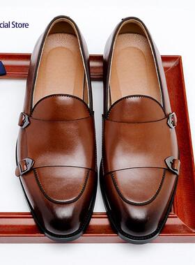 Genuine Leather Loafers Men's Slip-On Business Casual Shoes