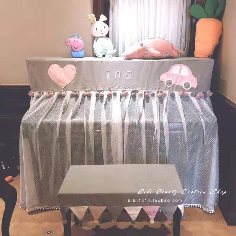 马小萌原创ins爱心汽车贴布公主女孩立式大琴谱架防尘钢琴罩全包