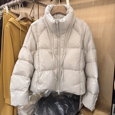 韩版2025冬装立领宽松显瘦糖果色90白鸭绒面包服女保暖加厚羽绒服