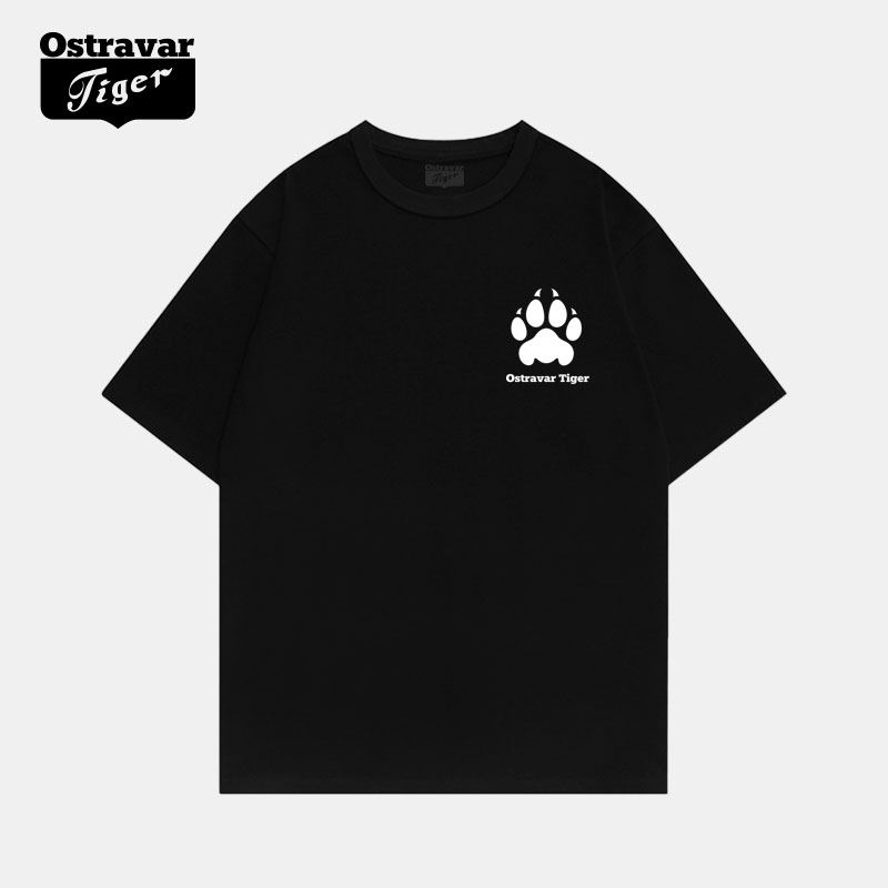 Ostravar Tiger潮牌ins纯色虎爪情侣装男女款半袖简约宽松短袖t恤