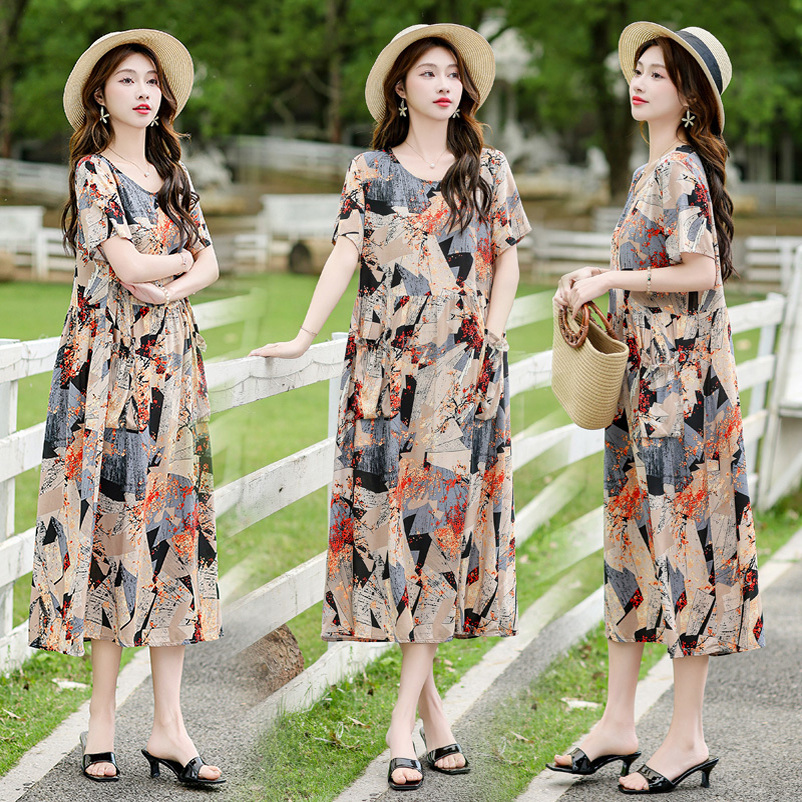 新款气质棉绸睡裙女夏薄款连衣裙