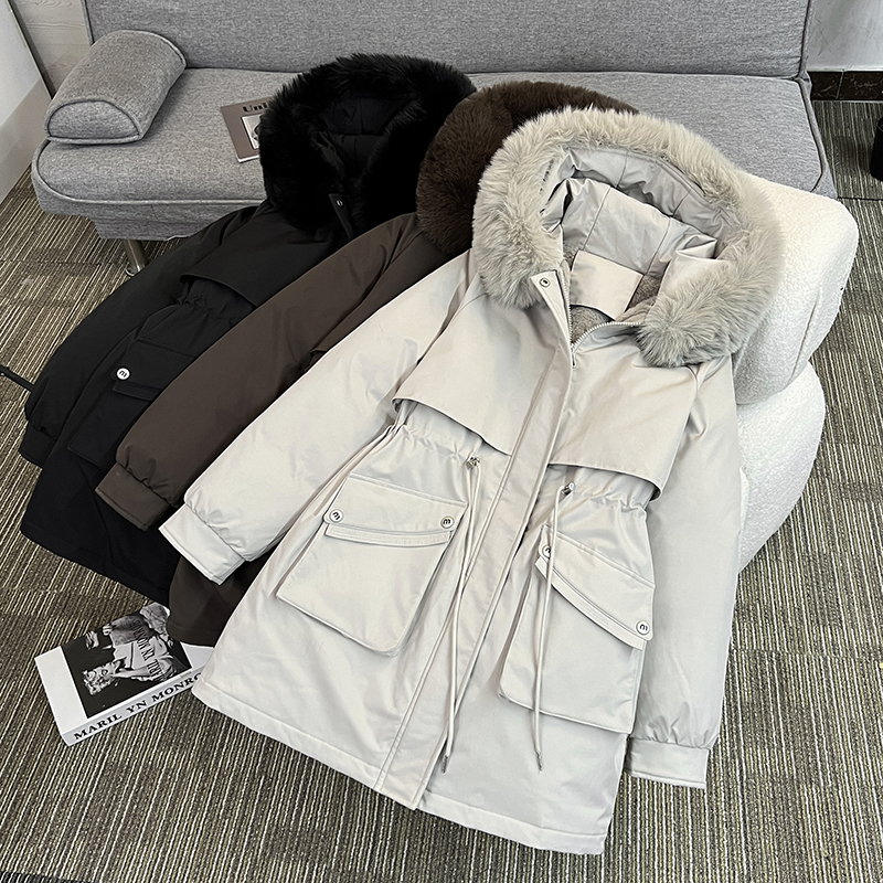 大码派克服加厚保暖收腰加绒棉衣