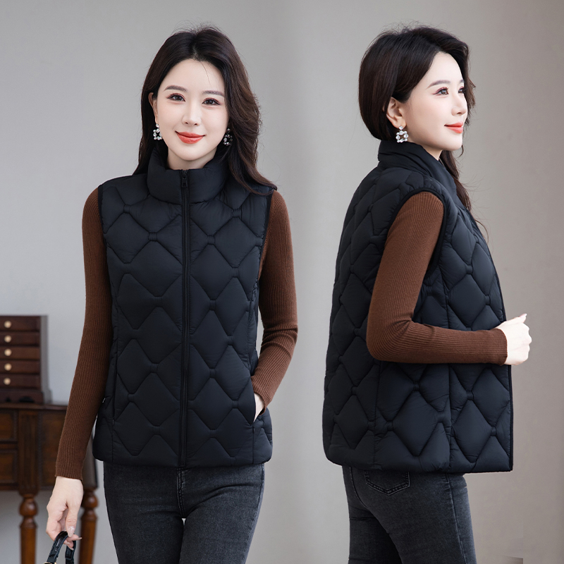 妈妈加厚新款羽绒棉马甲保暖秋冬
