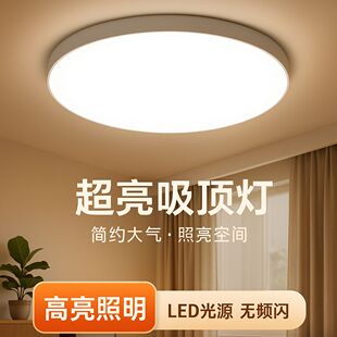 LED吸顶灯卧室灯客厅灯简约现代大气节能圆极简阳台灯具