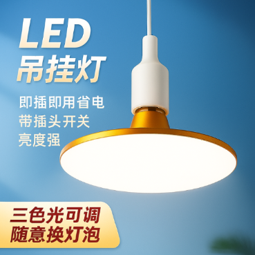 家用带线灯泡LED节能灯超亮悬挂简易e27螺口插座照明灯带插头开关