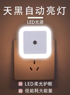 小夜灯插电感应灯夜光灯卧室led灯具床头婴儿儿童睡觉壁灯节能灯