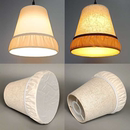 吊灯灯罩带遮光罩柔光保护眼睛防刺眼吸顶灯转接灯头E27布艺配件