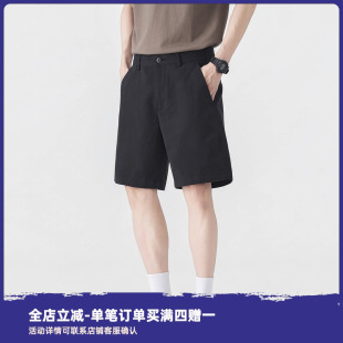 短裤 COOLJU裤 复古宽松休闲五分裤 基础莱塞尔天丝美式 局子男生夏季