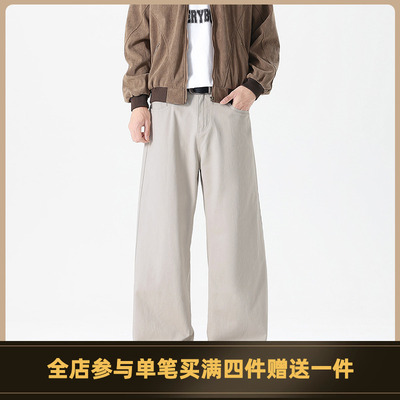 COOLJU纯棉休闲裤宽松直筒裤弯刀