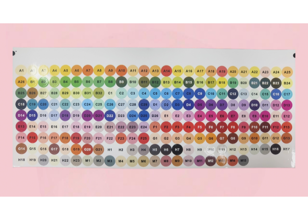 拼豆mard同色专用贴纸不干胶标签贴纸拼豆专用贴纸221色