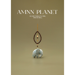 AMNN万柿吉象香囊随身配饰挂件古风仿宋锦中式檀木珠包包车载挂饰