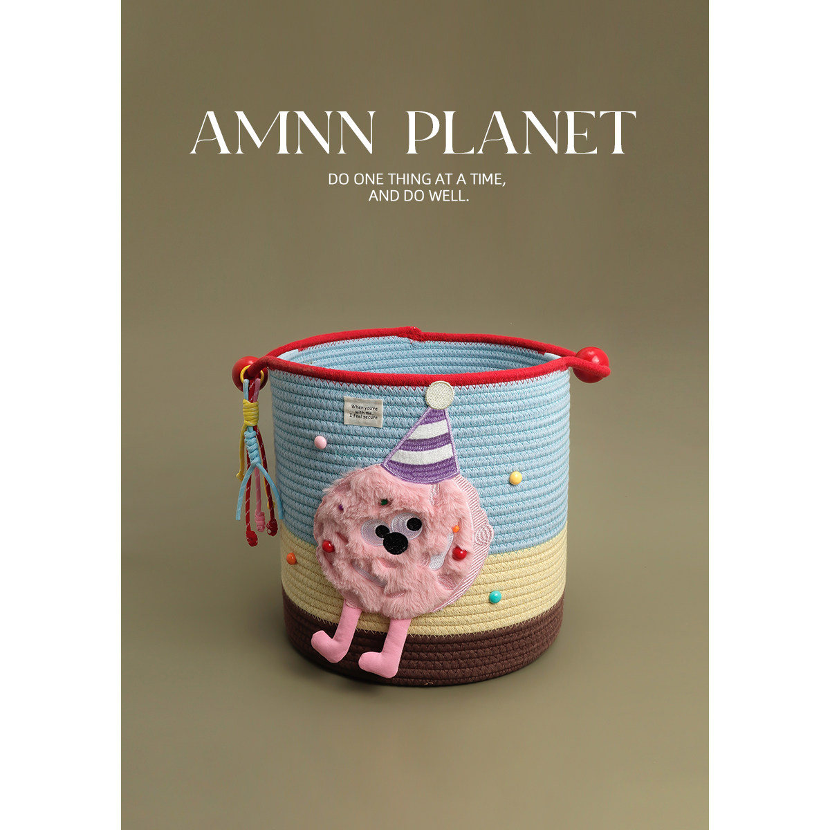 AMNN 甜心小糖豆创意收纳筐可爱童趣大容量卧室客厅杂物零食收纳