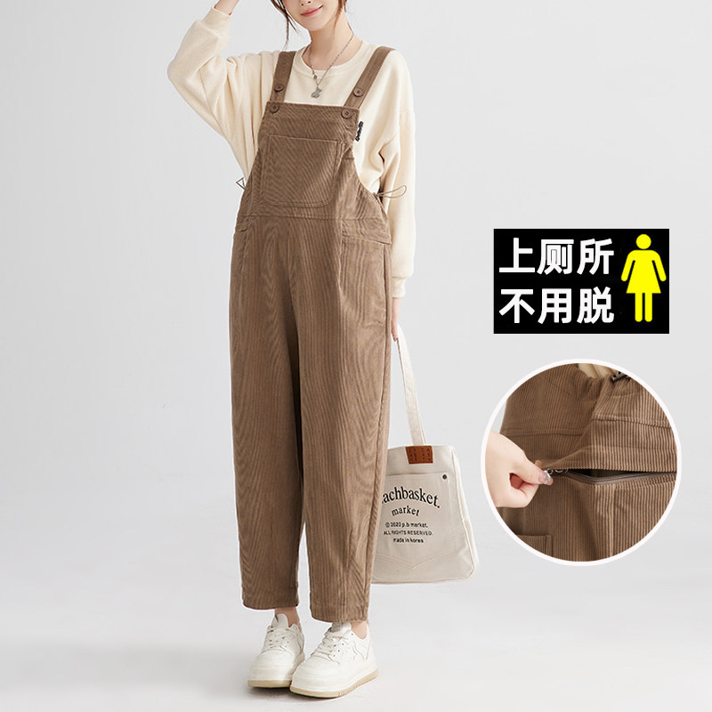 免脱上厕所孕妇背带裤柔软舒适图片