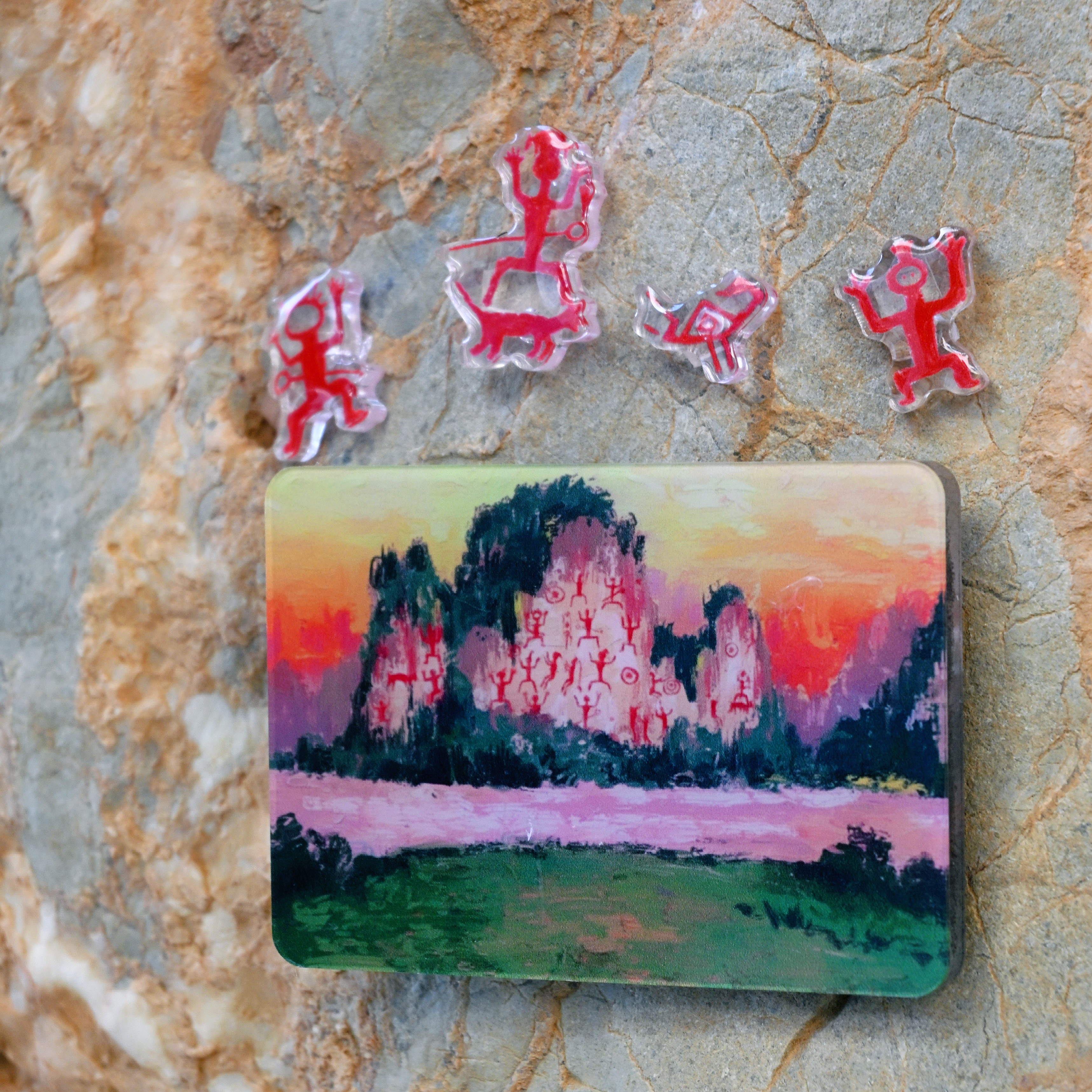 花山岩画亚克力冰箱贴花山系列产品广西博物馆文创,节庆用品/礼品,文化创意冰箱贴,淘宝优惠券,粉丝福利购,淘宝优惠卷