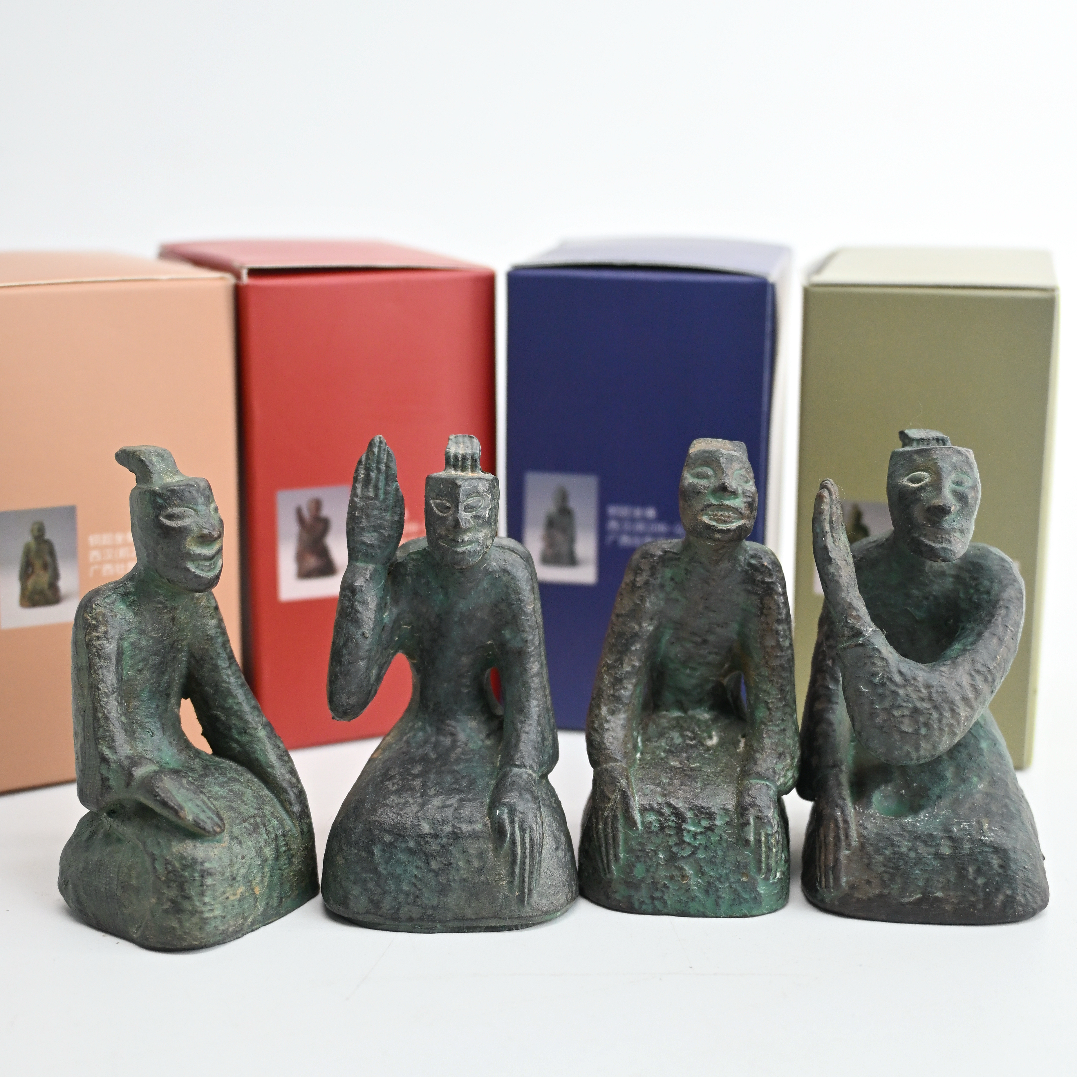 铜跽坐俑立体冰箱贴便签夹广西博物馆文创冰箱贴