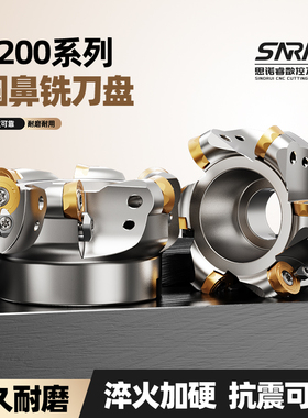 R200系列圆鼻面铣刀盘R5 R6 R8 R10 RCKT10T3 1204铣床开粗飞刀盘