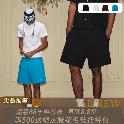 括号拼图印花针织短裤美式运动风五分裤男女夏季休闲短裤多色