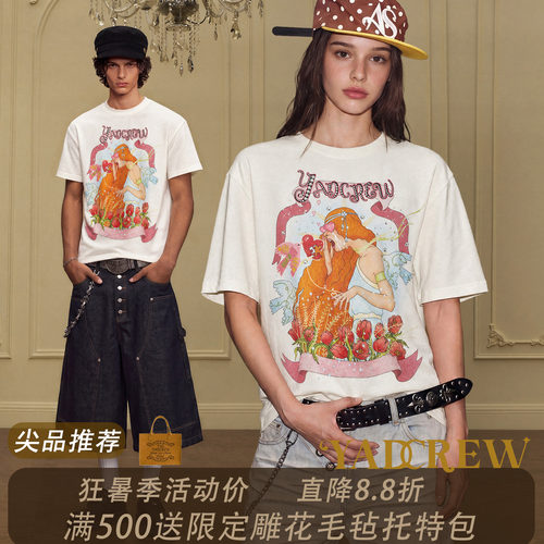 YADcrew爱情鸟复古短袖T恤