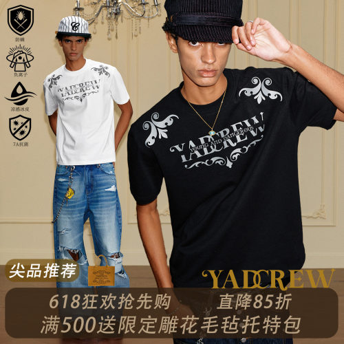 YADcrew巴洛克厚板短袖T恤男