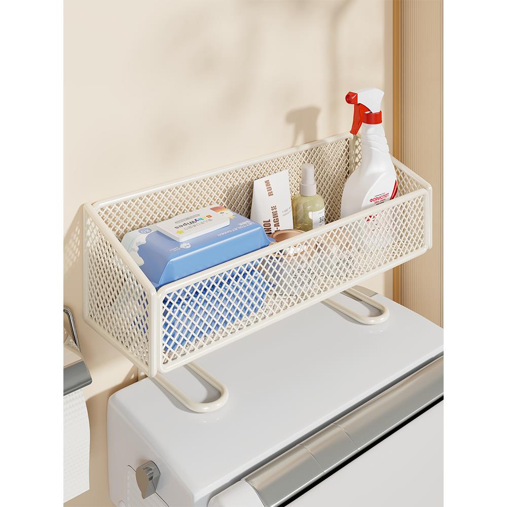 厕所马桶上方置物架卫生间免打孔纸巾香薰收纳储物架多功能沥水架
