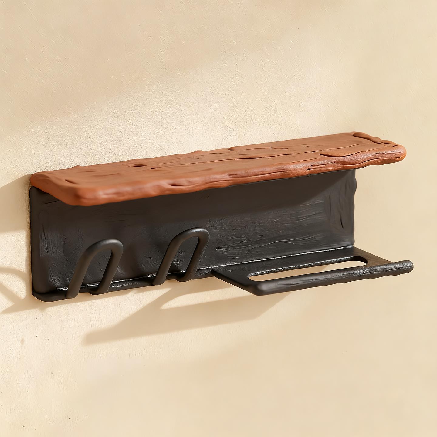 卫生间墙面洗脸巾置物架墙上洗漱用品漱口杯收纳架电动牙刷整理架