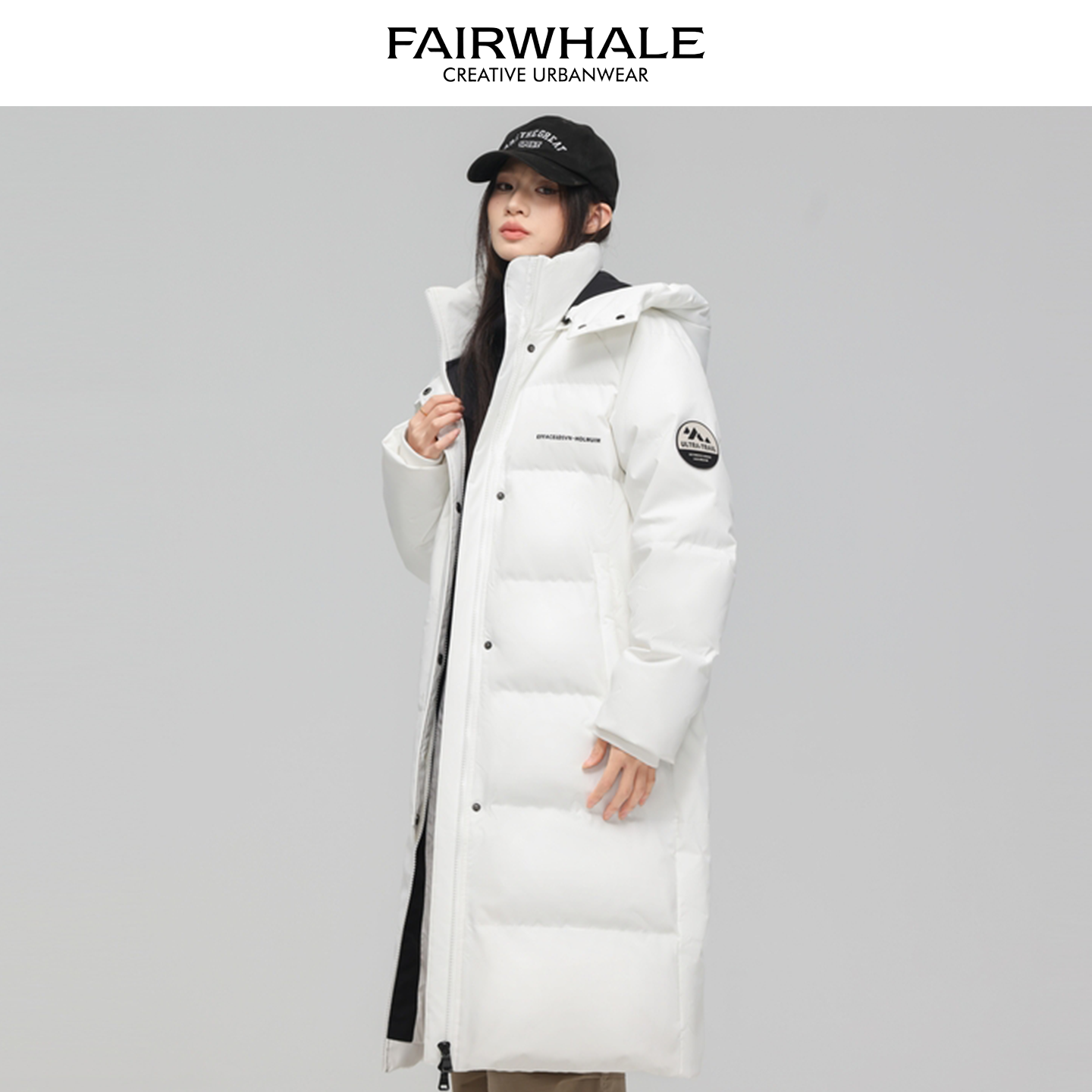 马克华菲中长款羽绒服情侣冬2025新款韩版面包服加厚保暖连帽外套
