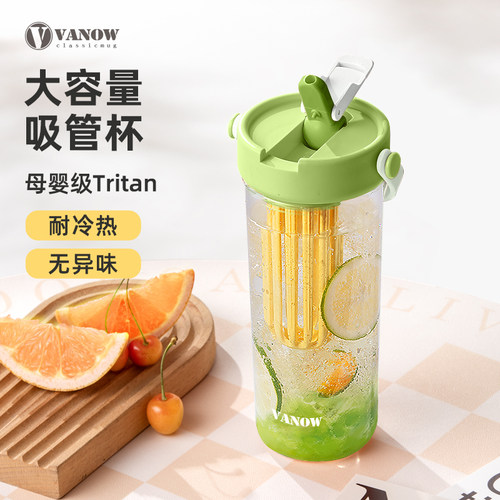Vanow大容量tritan带吸管塑料杯