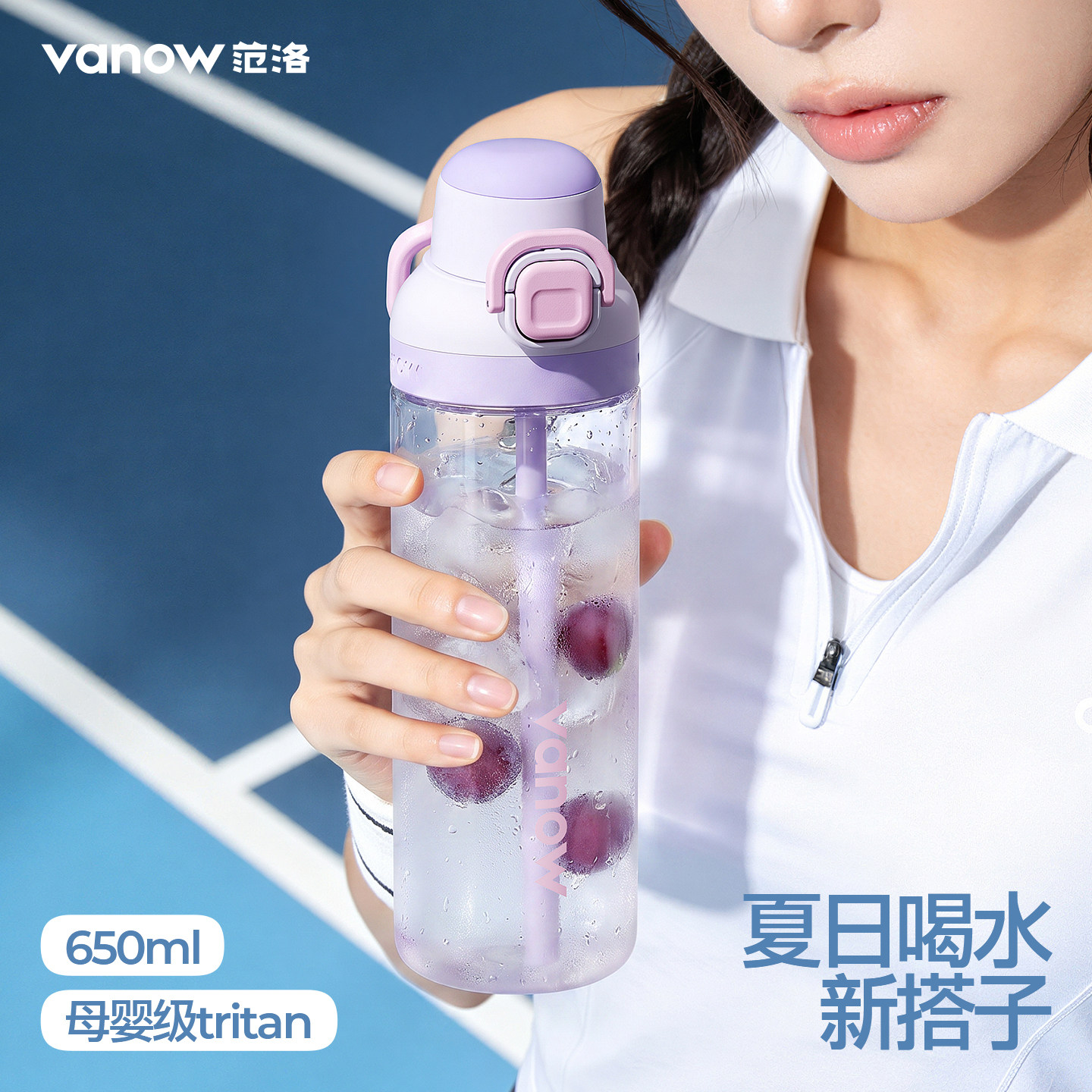 Vanow女款tritan吸管杯便携运动图片