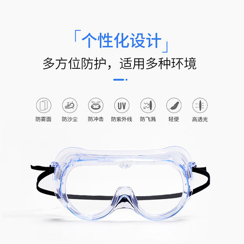 现货防风沙防冲击防护镜防雾防唾沫防飞溅透明护目防尘防护眼镜