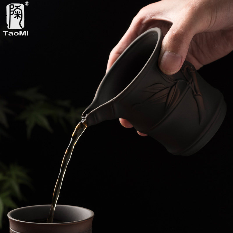 陶迷建水紫陶公道杯陶瓷紫砂公杯茶漏套装大号茶海家用分茶器