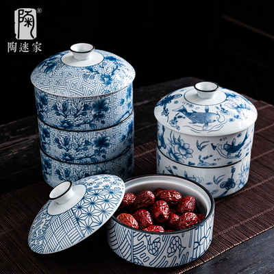 青花瓷果盘中式陶瓷点心干果盘