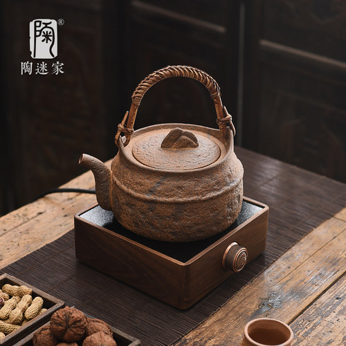 陶迷提梁壶围炉煮茶胡桃木电陶炉