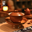 茶具泡茶壶 陶迷超大号盖碗复古三才碗家用陶瓷碗功夫大茶碗中式
