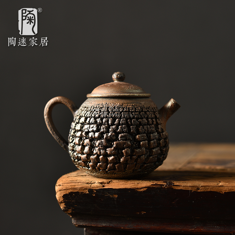 陶迷柴烧爆裂壶纯手工茶壶