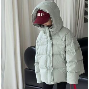 韩国儿童羽绒服2025冬新款男女童加厚保暖90白鸭绒加厚面包服外套
