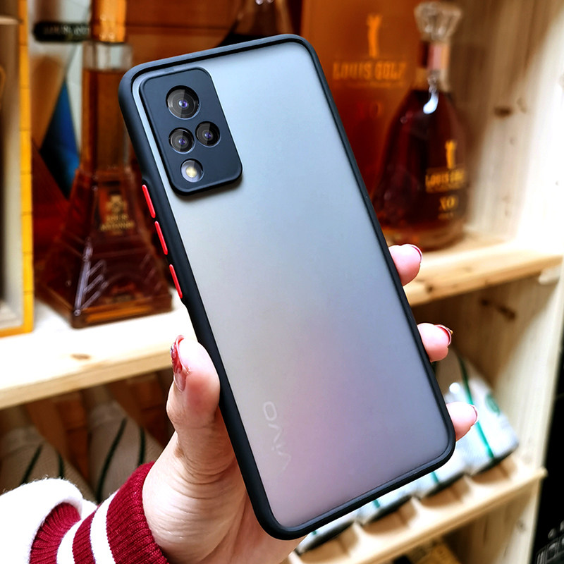 全包肤感保护套s9男女新款vivos9硅胶软边硬壳防摔撞色半透明5g精孔