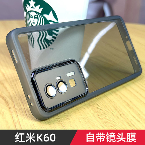 适用于红米k60镜头全包手机壳k60ultra保护套k60pro潮牌自带镜头膜k60ultra男女新品至尊防摔redmi透明黑防滑